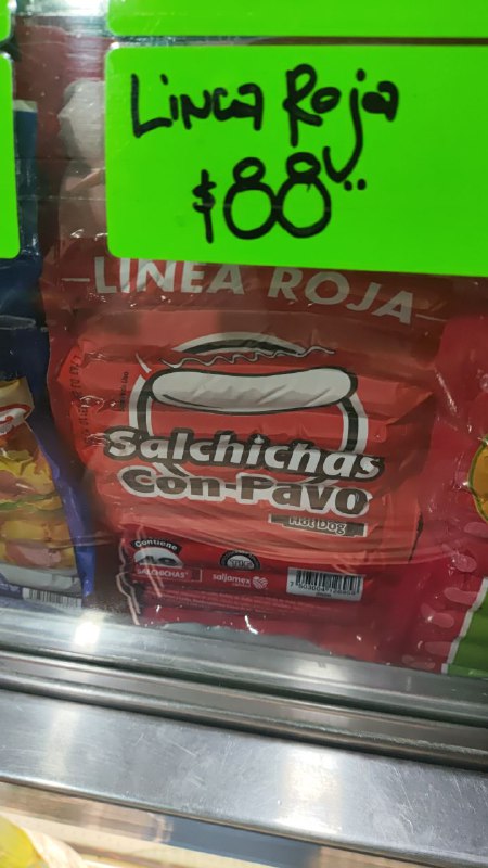 88: kilo salchicha de pavo línea roja pasillo #4 local 150